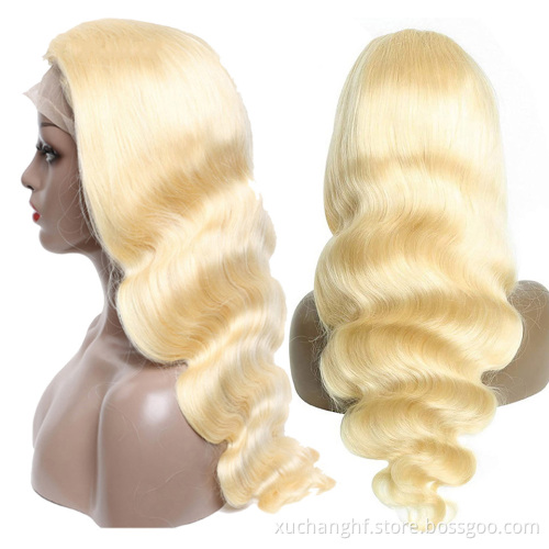 Wholesale Cuticle Aligned HD Lace 613 Blonde Body Wave Virgin Brazilian Human Hair Full Lace Wig